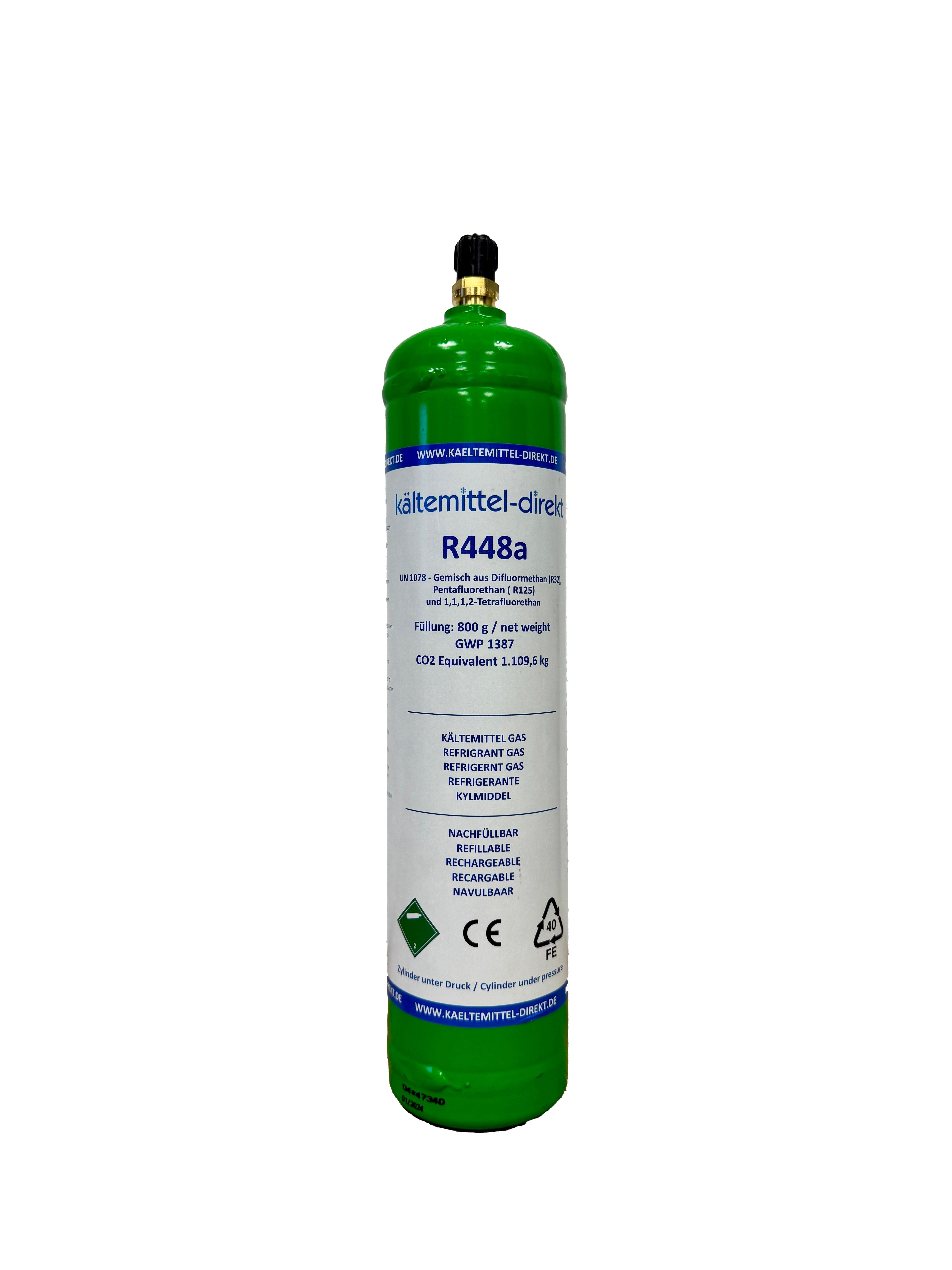 R-448A Kältemittel 800g – Einwegflasche, Nachfüllung Kältetechnik
